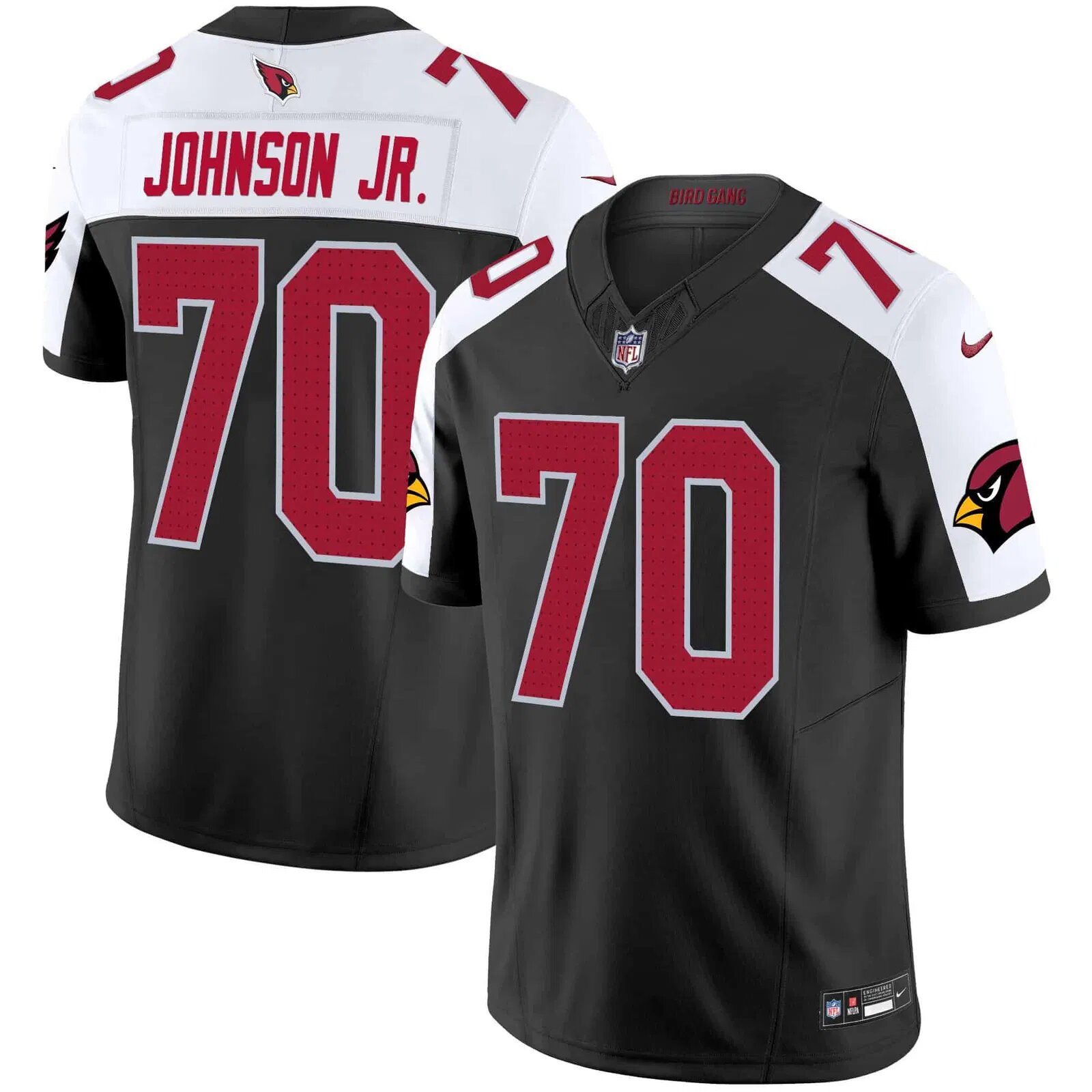 Men Arizona Cardinals #70 Johnson jr Black Nike 2024 Vapor Limited NFL Jersey